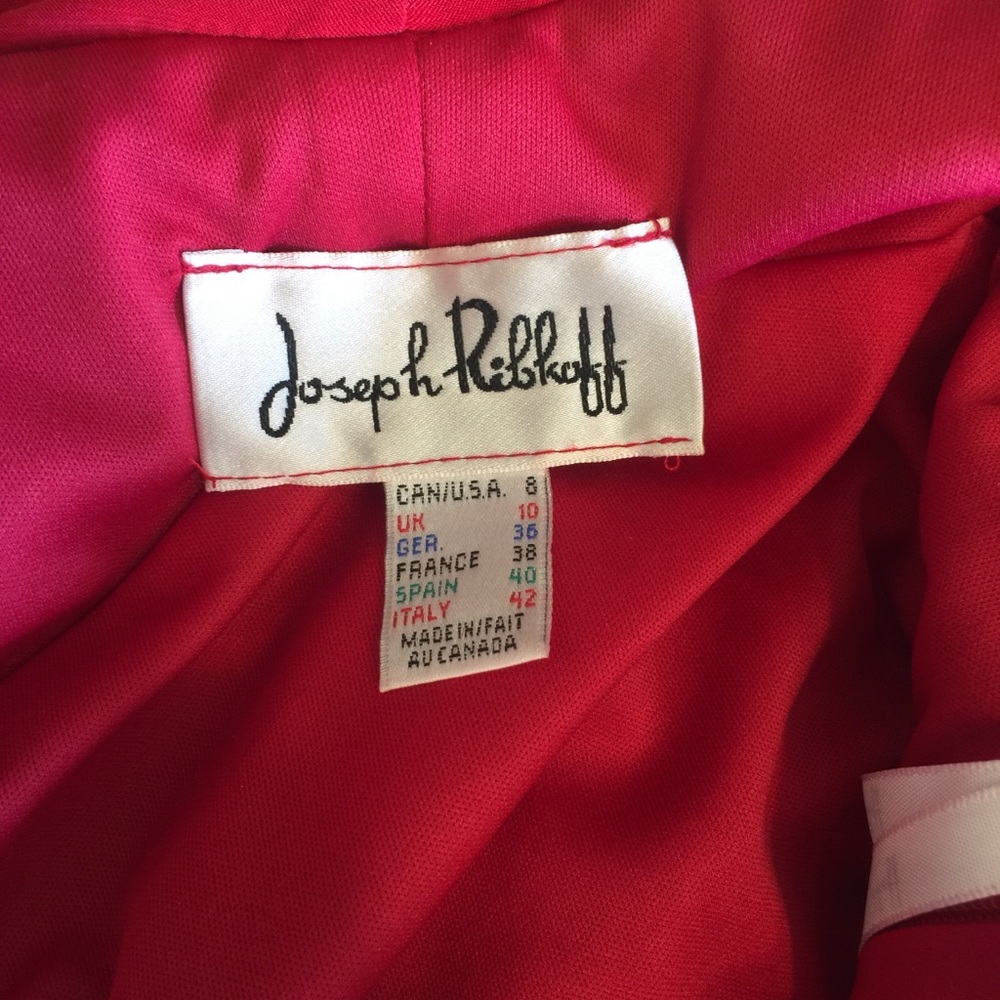 Joseph Ribkoff Red Sleeveless Ruched Dress - Picture 4 of 6